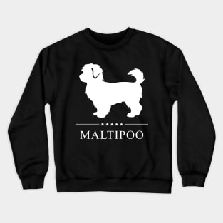 Maltipoo Dog White Silhouette Crewneck Sweatshirt